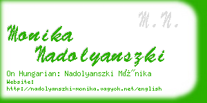 monika nadolyanszki business card
